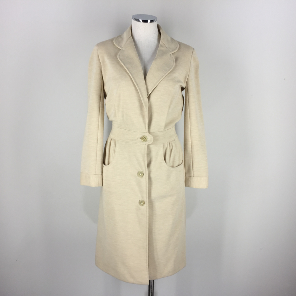 Vintage Leiter S Beige Long Lady Day Coat Boho